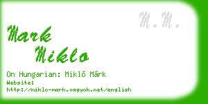 mark miklo business card